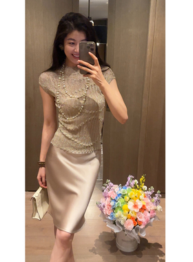 N.COU妮蔻26夏新款时髦亮闪闪百搭轻薄款圆领上衣女显瘦气质T恤