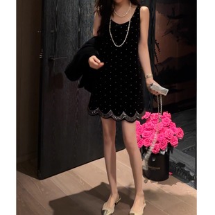 丝绒绣波浪烫钻连衣裙DY21 锦鲤裙 金金宠粉