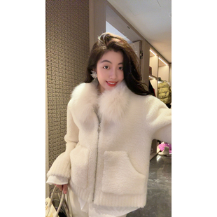 毛毛外套 气质百搭超柔软狐狸毛拼接短款 N.COU妮蔻25冬新款 时尚