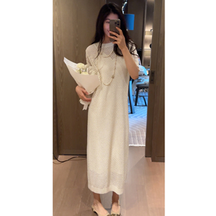 N.COU妮蔻26春新款时髦设计感百搭叠穿慵懒感镂空毛衣连衣裙