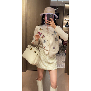 DY11019 蝴蝶刺绣重工马甲针织开衫 N.COU妮蔻25冬新款 蝶恋花