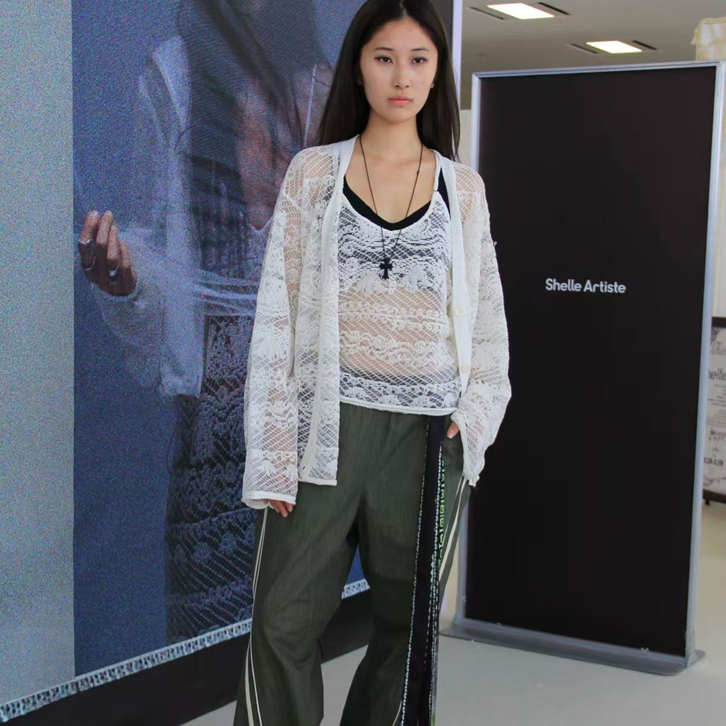 Shelle Artiste钩花开衫镂空透视2025春夏新款宽松百搭上衣薄款女