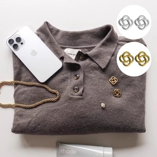 比利时HARPIE耳环ROSIE小众镀金山茶花玫瑰花朵复古设计感优雅女