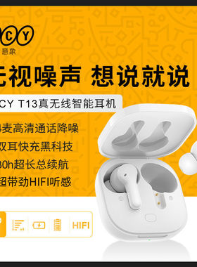 QCY T13 真无线蓝牙耳机 运动耳麦 主从切换4麦通话降噪 耳机快充