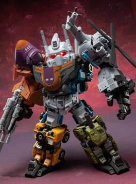 变形玩具 激光猫钢仔派对JGM-SKP03混天宝战车队组合Q版混天豹