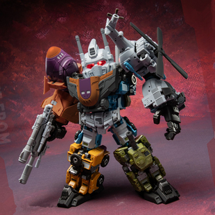 变形玩具 激光猫钢仔派对JGM-SKP03混天宝战车队组合Q版混天豹