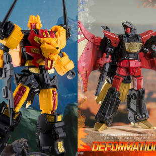 变形玩具机器人TV-01利爪 冲云霄组合TV-02小鹏小比例合体小狰狞