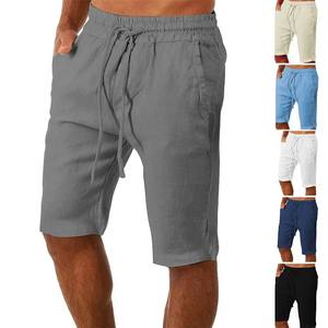 Summer Men Casual Cargo Shorts Cotton Linen Shorts Male Loos
