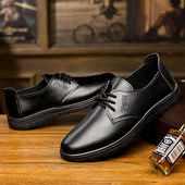 皮鞋 春秋季 男 男防滑防水防油软皮休闲鞋 防臭厨房工作鞋 新款 厨师鞋