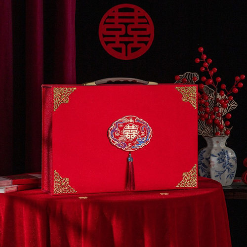 彩礼钱盒龙凤婚庆压箱