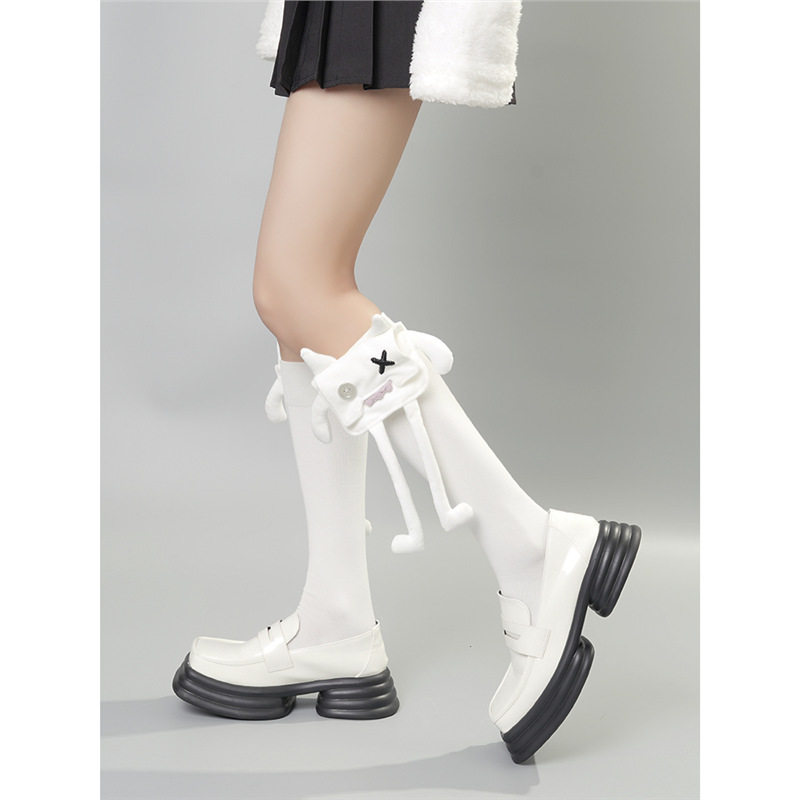 春季搞怪设计感立体玩偶个性小腿袜女中长筒纯棉辣妹哥特飒酷JK袜