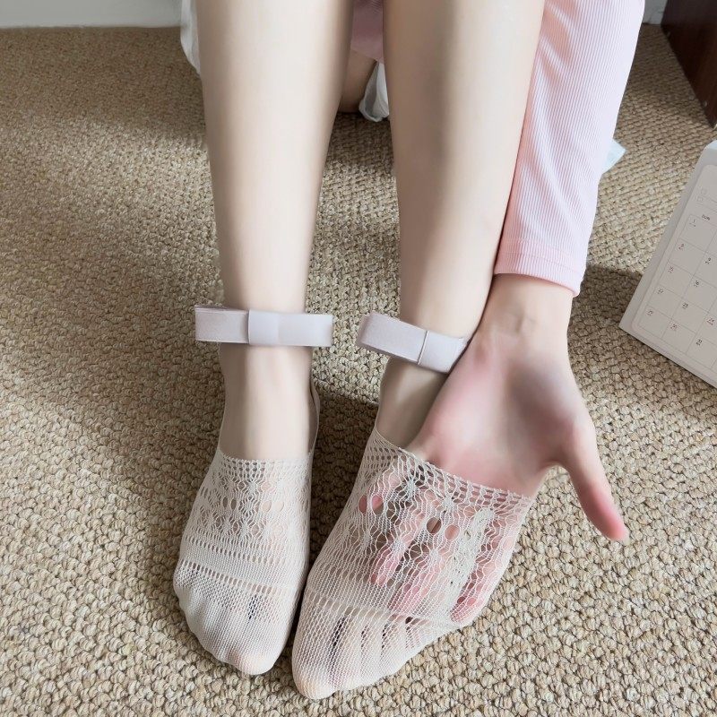 夏季蝴蝶结镂空可爱少女船袜 芭蕾舞风薄款透气短袜隐形袜,女士内衣/男士内衣/家居服,船袜,淘宝优惠券,粉丝福利购,淘宝优惠卷