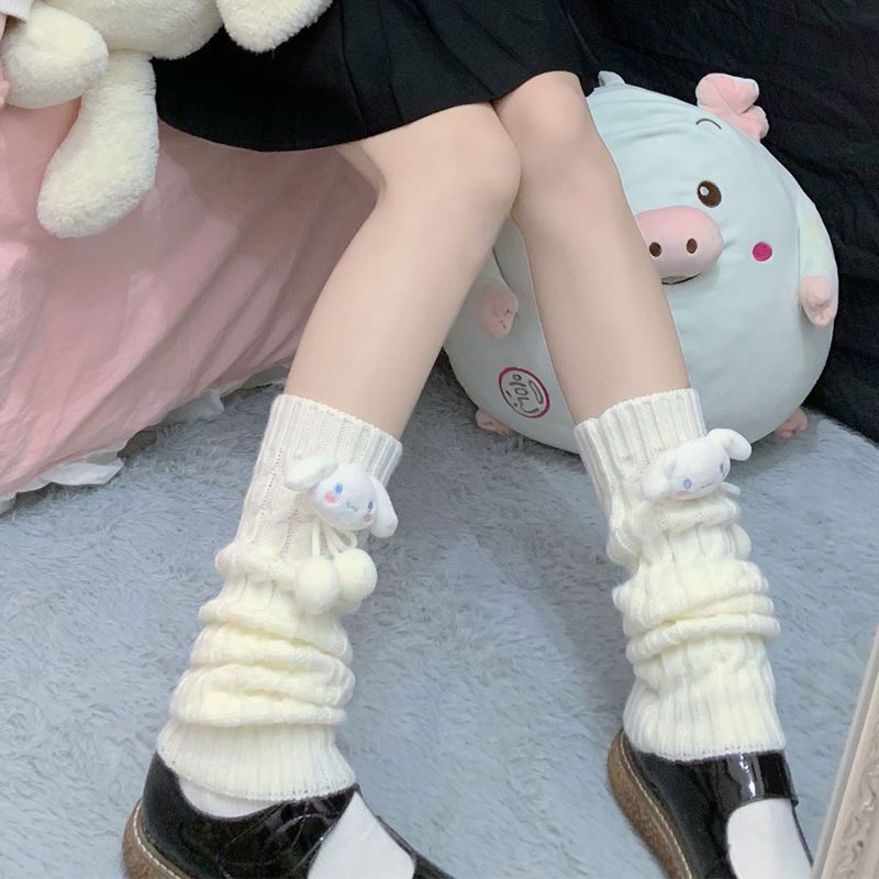 日系洛丽塔毛线jk堆堆玉桂狗袜套女学生保暖中筒袜护腿套小腿袜子