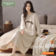 2025新款 芬腾可安睡裙女冬季 薄绒加厚杏色秋冬天睡衣女款 冬高级感