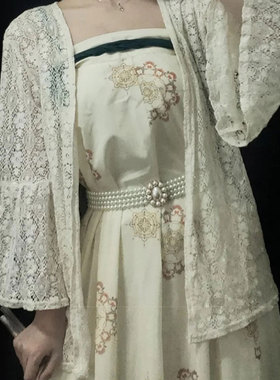 彩仙阁 珍珠腰带汉服腰链古装裙子链有弹力 汉洋折衷腰带新中式