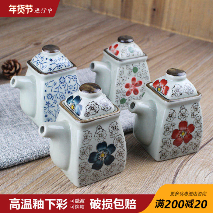 日式和风 油壶酱油瓶 调料瓶酱醋壶香油瓶 调味罐 特色餐具景德镇