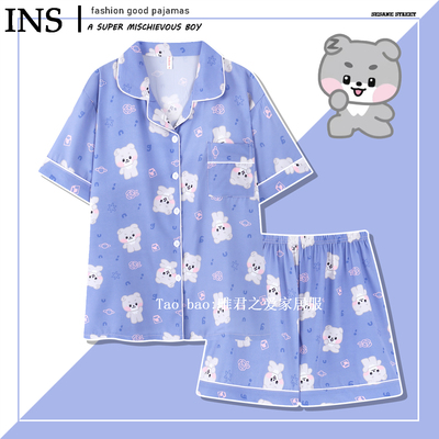 冰丝gunini睡衣女夏季朴乾旭