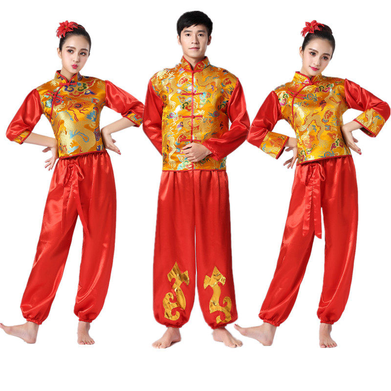 水鼓舞秧歌队演出服男女中国风打鼓服2024新款成人现代锣腰鼓服装