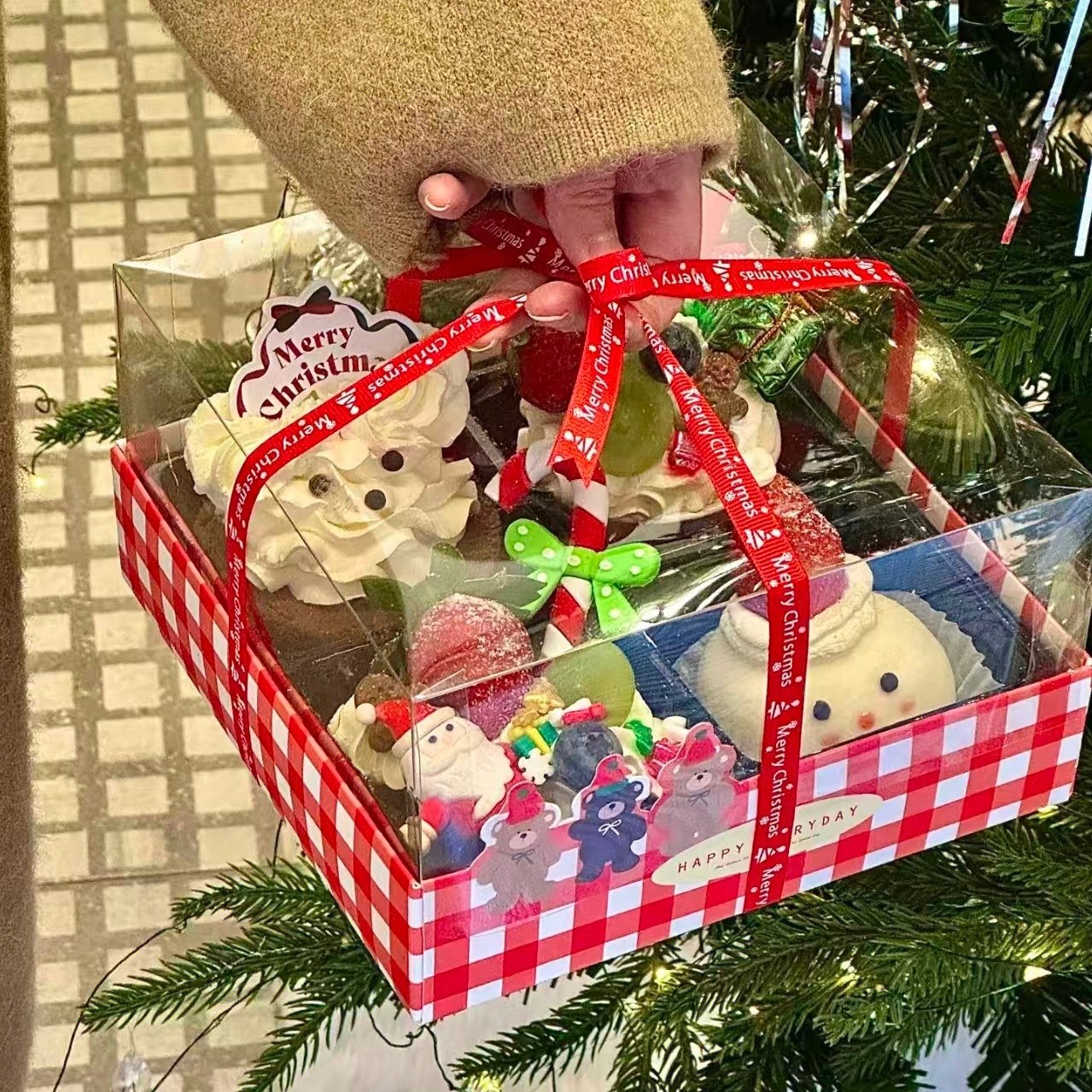 圣诞节春节4宫格蛋糕盒四拼新年蛋糕盒四喜蛋糕甜品马卡龙打包盒,厨房/烹饪用具,点心包装盒/包装袋,淘宝优惠券,粉丝福利购,淘宝优惠卷