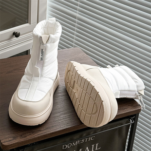 防滑雪地靴男女2025冬季新款加绒加厚棉鞋户外防寒保暖情侣棉靴子