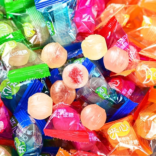 水果糖果汁硬糖夹心爆浆薄荷糖清新口气酒店前台接待糖果零食批发