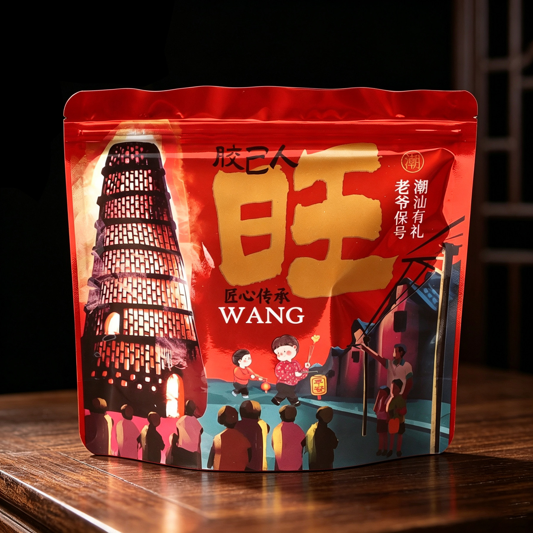 兴旺顺潮汕特产包装袋平安顺饼干糖果零食斋菜拜神喜事拉链自立袋