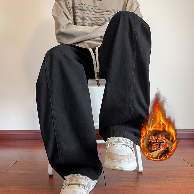 JYF-M8809加绒款跨境外贸速卖通美式男女复古直筒宽松