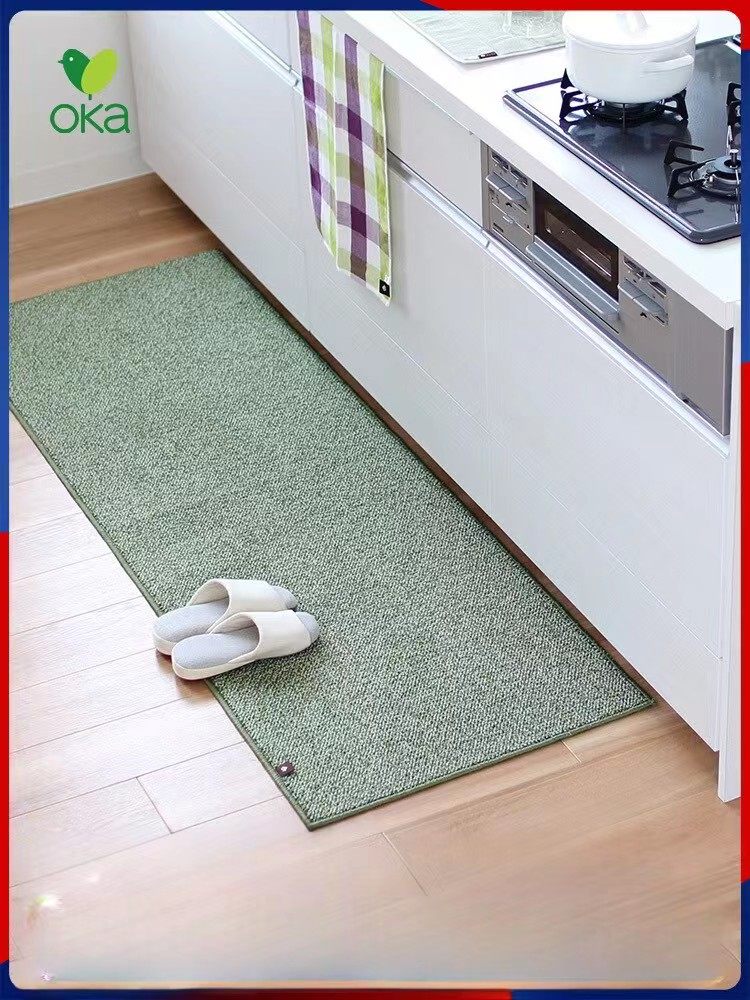 日本oka进口厨房地垫贴地防滑吸水防油污耐脏脚垫 可定制长条地毯