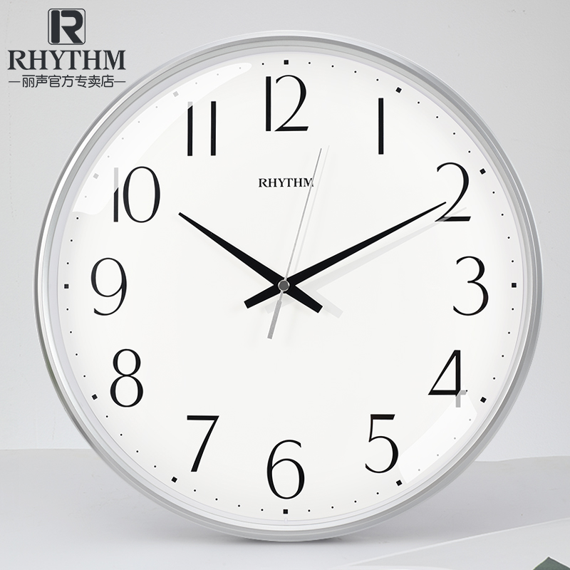 RHYTHM丽声挂钟现代简约进口静音扫秒石英钟挂表客厅卧室圆形钟表 Изображение 1 RHYTHM丽声挂钟现代简约进口静音扫秒石英钟挂表客厅卧室圆形钟表 Изображение 1