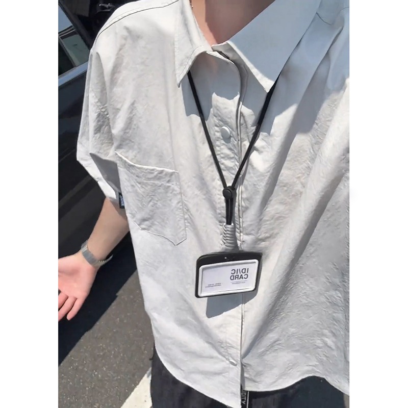 日系少年感穿搭短袖衬衫男款夏季