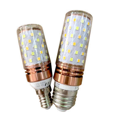 E14 E27大小螺口高亮节能光头强玉米粒吊灯泡 led12W16W三色变光