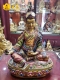 尼泊尔释迦族精品莲花生大师雕像莲师花生彩绘雕像高西藏古代铜雕