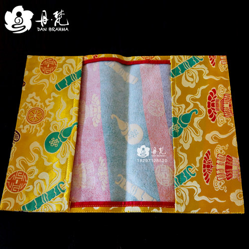 经书皮 佛经书皮  藏式布料八宝图案经书皮金色专业