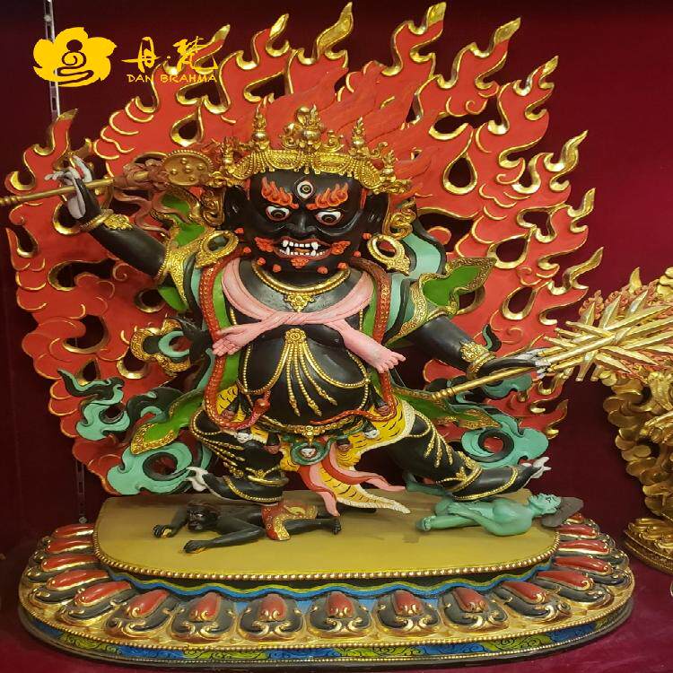 丹梵尼泊尔金刚手雕像西藏本教精品彩绘手工铜雕像高60cm