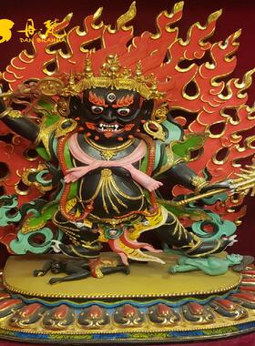 丹梵尼泊尔金刚手雕像西藏本教精品彩绘手工铜雕像高60cm