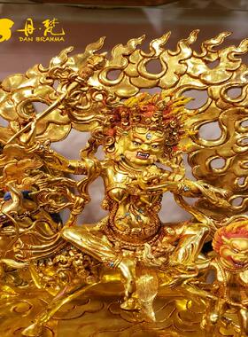 尼泊尔吉祥天母36cm鎏金班达拉姆护法像 释迦族铜雕丹梵手工造像