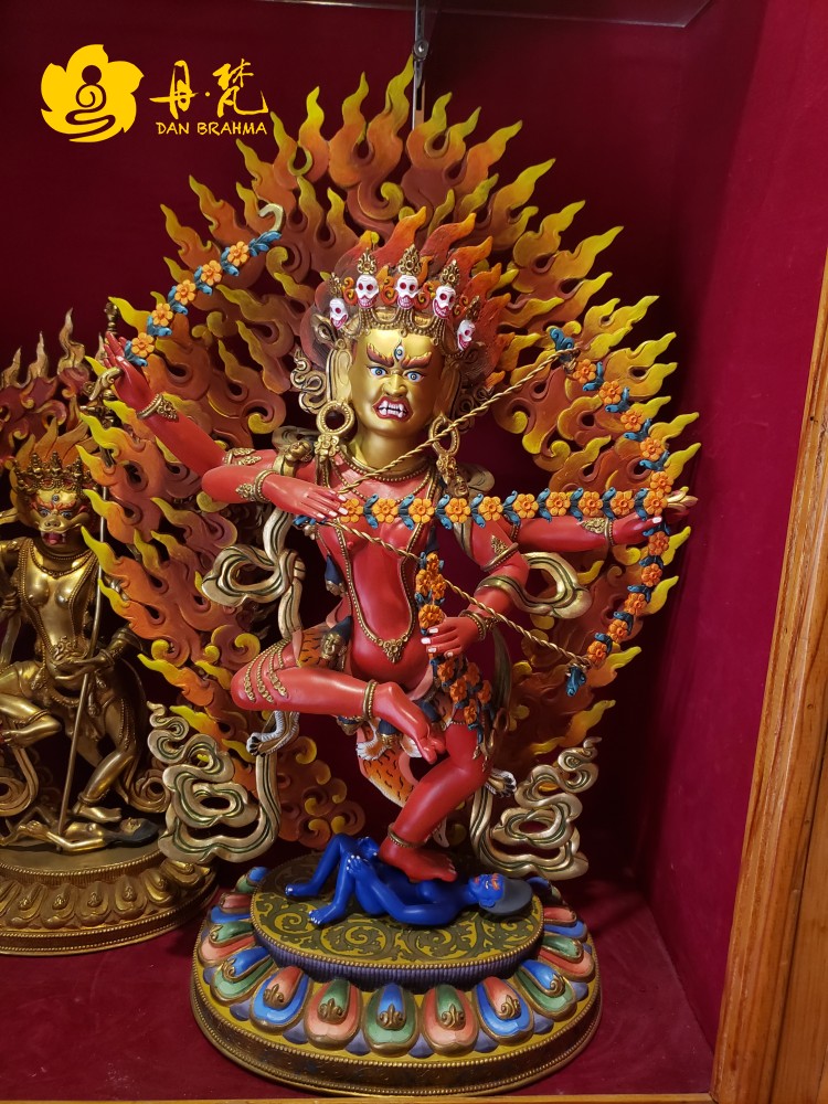 尼泊尔精品鎏金彩绘作明佛母佛像 密宗咕噜咕咧佛母2尺2 高66cm