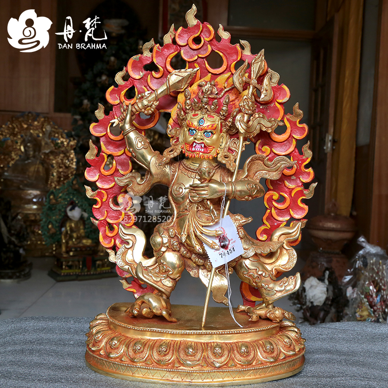 尼泊尔大红司命主姊妹护法雕像姐妹雕像高40cm