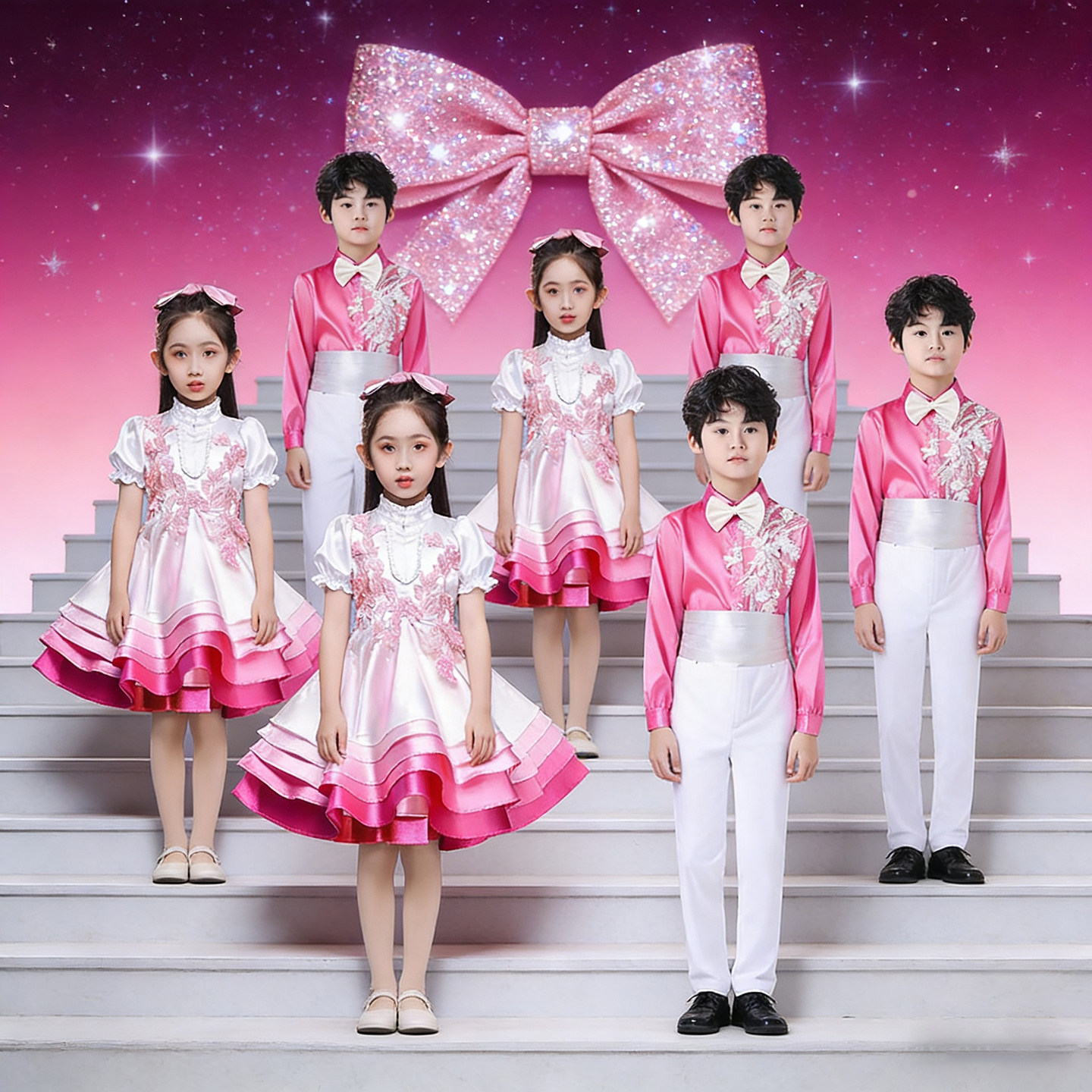 六一儿童节演出服表演服装舞蹈蓬蓬纱裙小学合唱表演服朗诵比赛服