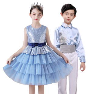 国庆儿童节演出服表演服装舞蹈蓬蓬纱裙小学合唱表演服朗诵比赛服