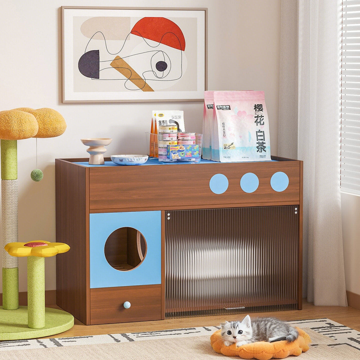 2026新款防漏砂猫砂盆走廊式猫砂柜置物架防臭全封闭式柜子猫厕所,宠物/宠物食品及用品,宠物柜/宠物茶几/宠物凳,淘宝优惠券,粉丝福利购,淘宝优惠卷