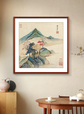 速发董其昌仿古山水挂画中式客饰装厅画书房餐室中国风茶厅壁画玄
