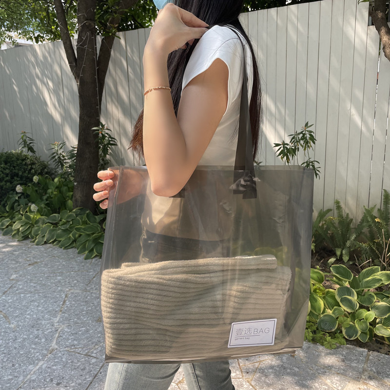 速发简明黑色透约塑料包装购物手提高店服装档衣服用打包袋子