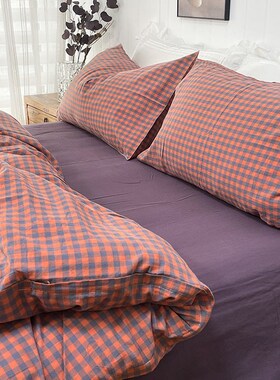 速发新品!水洗棉舍00纯棉母婴级四季四件套1肤单人宿亲床笠