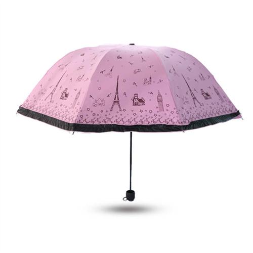 速发晒伞防遮抗UV黑小折叠雨伞超轻胶清新遮伞晴雨两用