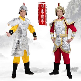 将军岳飞大帅戏服铠甲 舞台演士男曲战场将出小兵服装 速发戏装 古装