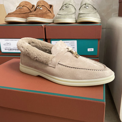 2025新色【S级】手工顶版一脚蹬渠道乐福鞋女套脚休闲海狸毛LP鞋