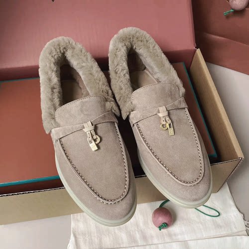 2025新色【S级】手工顶版一脚蹬渠道乐福鞋女套脚休闲海狸毛LP鞋