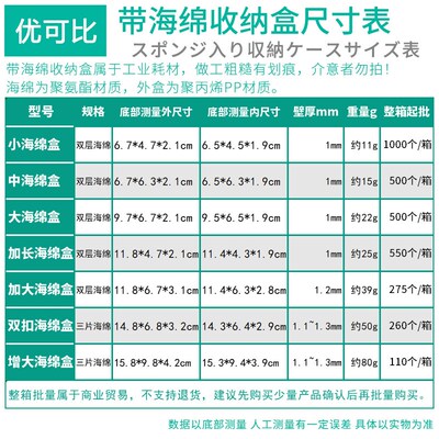 速发带海绵盒钨钢工件盒包装盒精密模具配件工具刀头塑料零件保护