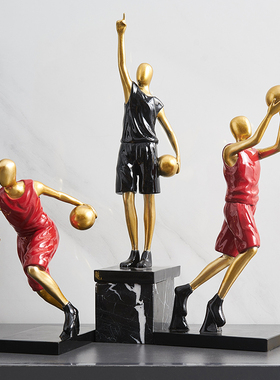 速发创意篮球运动人物桌关摆件酒柜书房玄面居家装饰品轻奢高档工